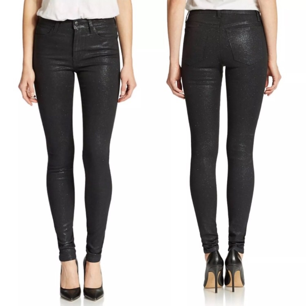 JOE'S High Rise Skinny Jeans Jet Sparkler